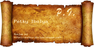 Petky Ibolya névjegykártya